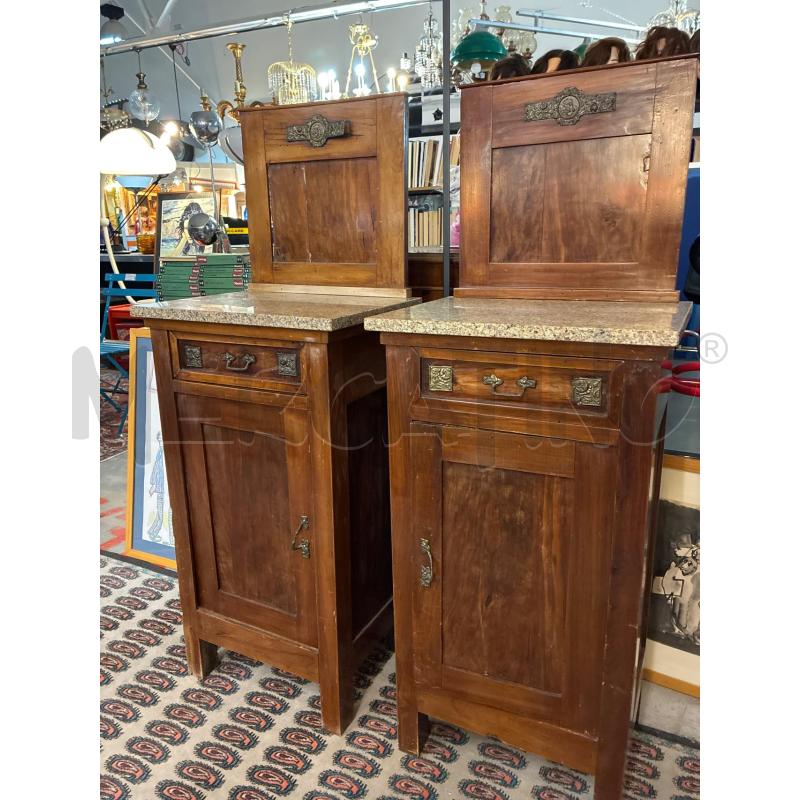 COMODINO D'EPOCA IN LEGNO E MARMO 1SP+1CAS.+ALZATINA | Mercatino dell'Usato Teramo 1