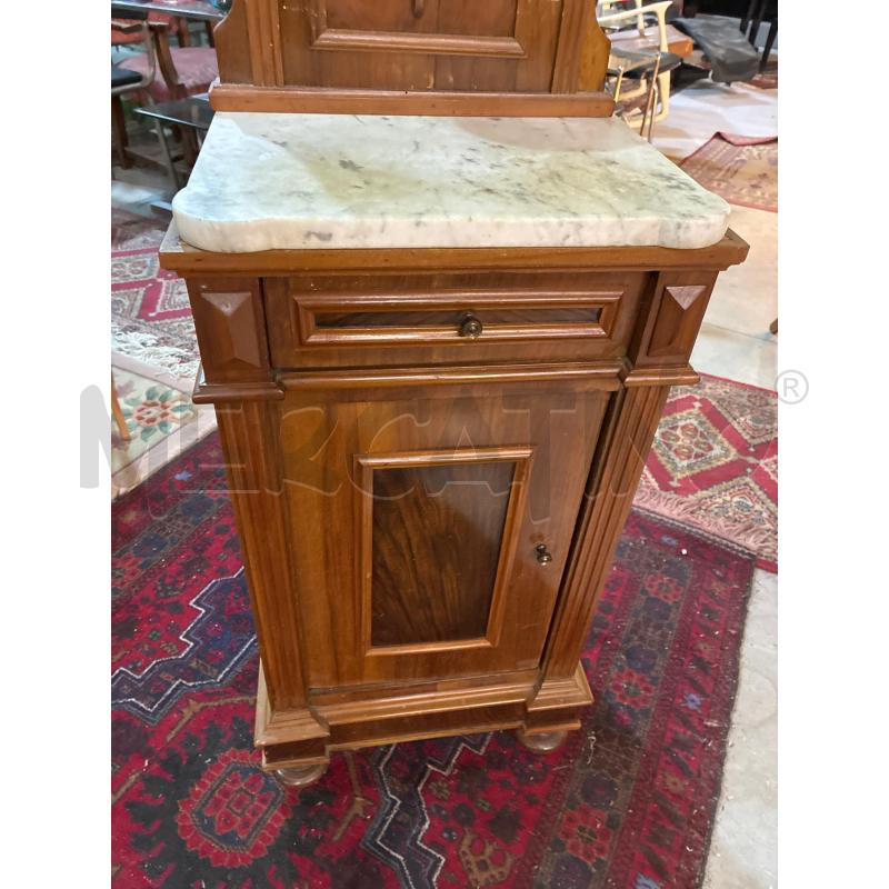 COMODINO D'EPOCA IN LEGNO MARMO+CIMASA 1 CAS+1SP | Mercatino dell'Usato Teramo 2
