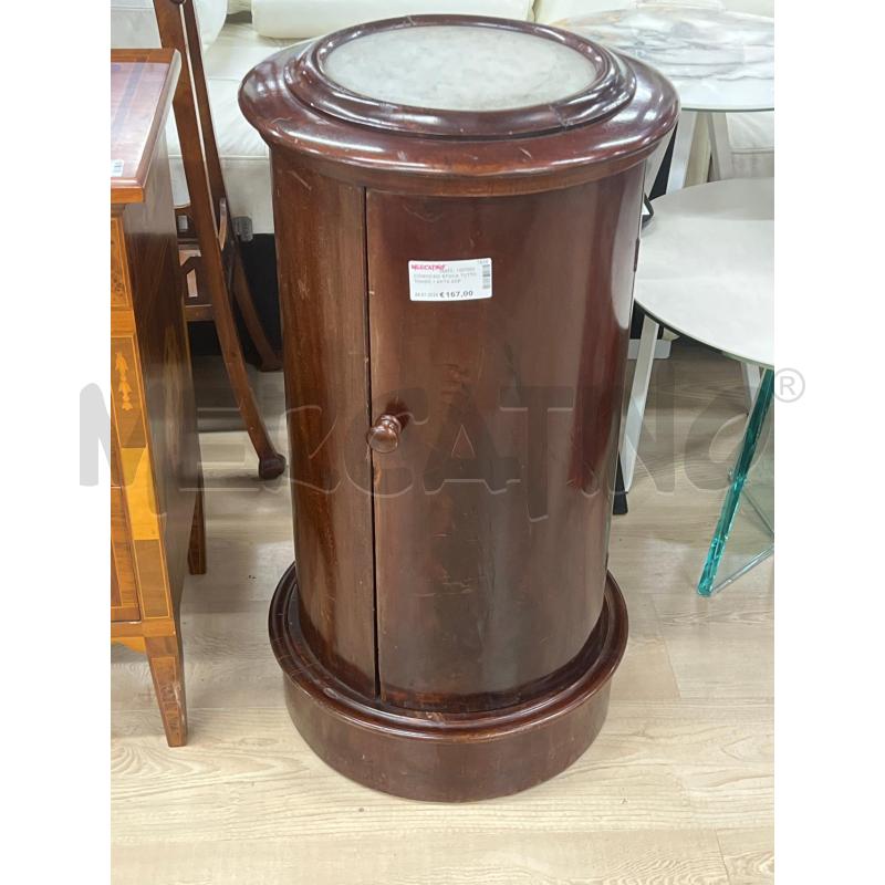 COMODINO EPOCA TUTTO TONDO 1 ANTA SOPRA MARMO GRIGIO | Mercatino dell'Usato Teramo 1