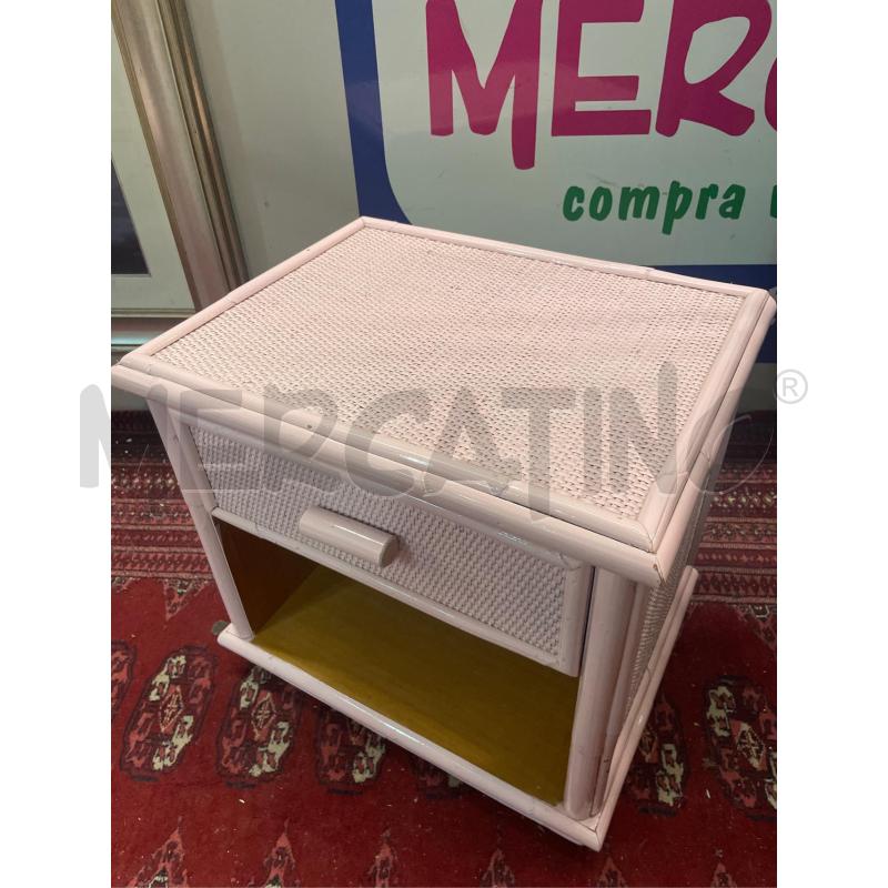 COMODINO VIMINI BAMBU' 1 CASSETTO COL.ROSA | Mercatino dell'Usato Teramo 3