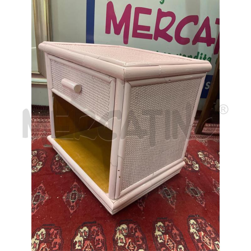 COMODINO VIMINI BAMBU' 1 CASSETTO COL.ROSA | Mercatino dell'Usato Teramo 4