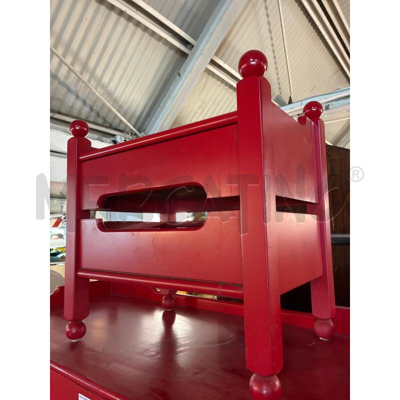 COMODINO VINTAGE DESIGN CASSINA 2 CASSETTI LEGNO SMALTATO ROSSO 2 CASSETTI  | Mercatino dell'Usato Teramo 2