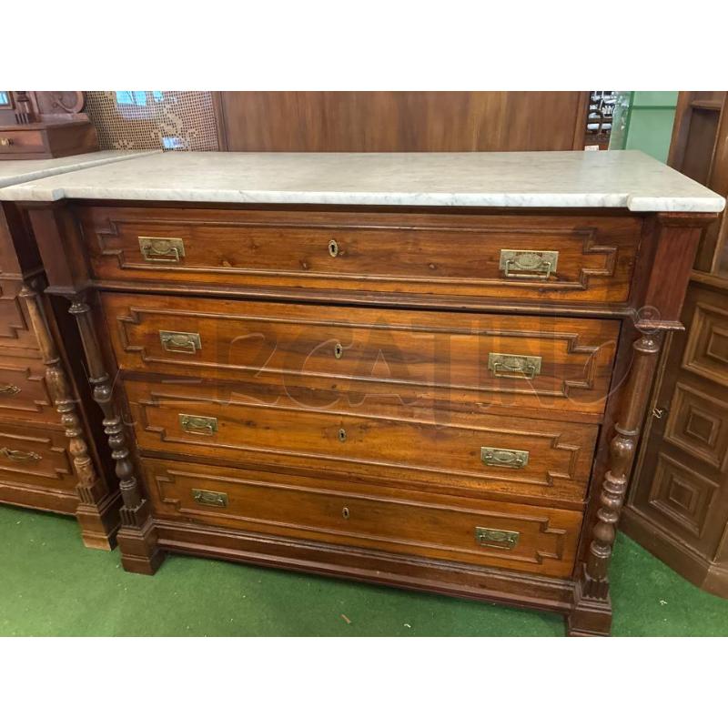 COMO' EPOCA IN LEGNO NOCE MASSELLO + PIANO MARMO.  | Mercatino dell'Usato Teramo 1