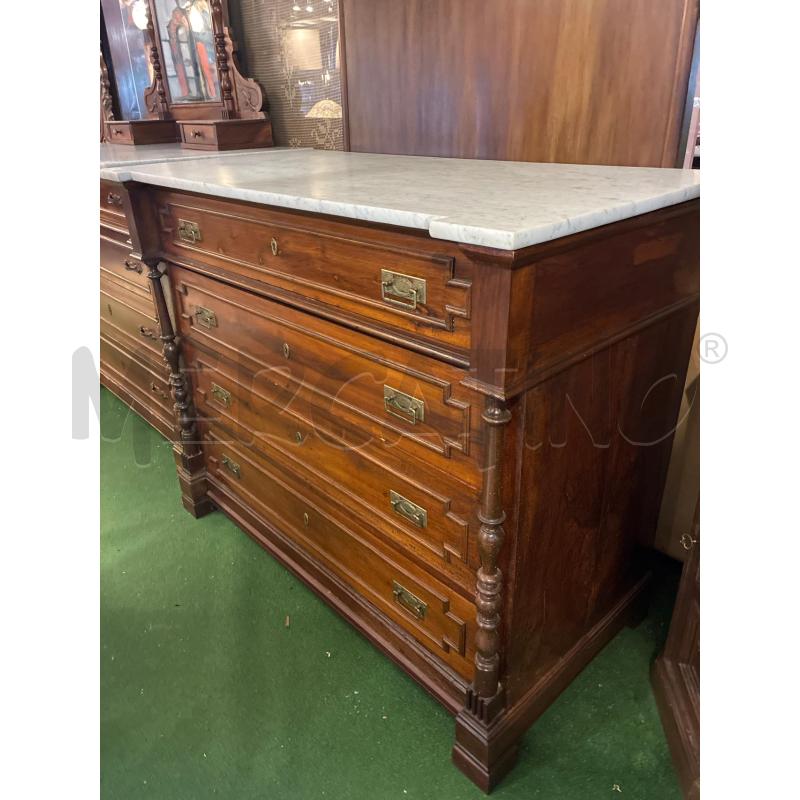 COMO' EPOCA IN LEGNO NOCE MASSELLO + PIANO MARMO.  | Mercatino dell'Usato Teramo 2