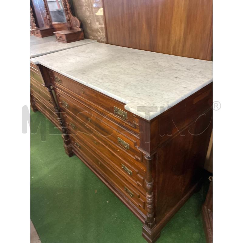 COMO' EPOCA IN LEGNO NOCE MASSELLO + PIANO MARMO.  | Mercatino dell'Usato Teramo 3