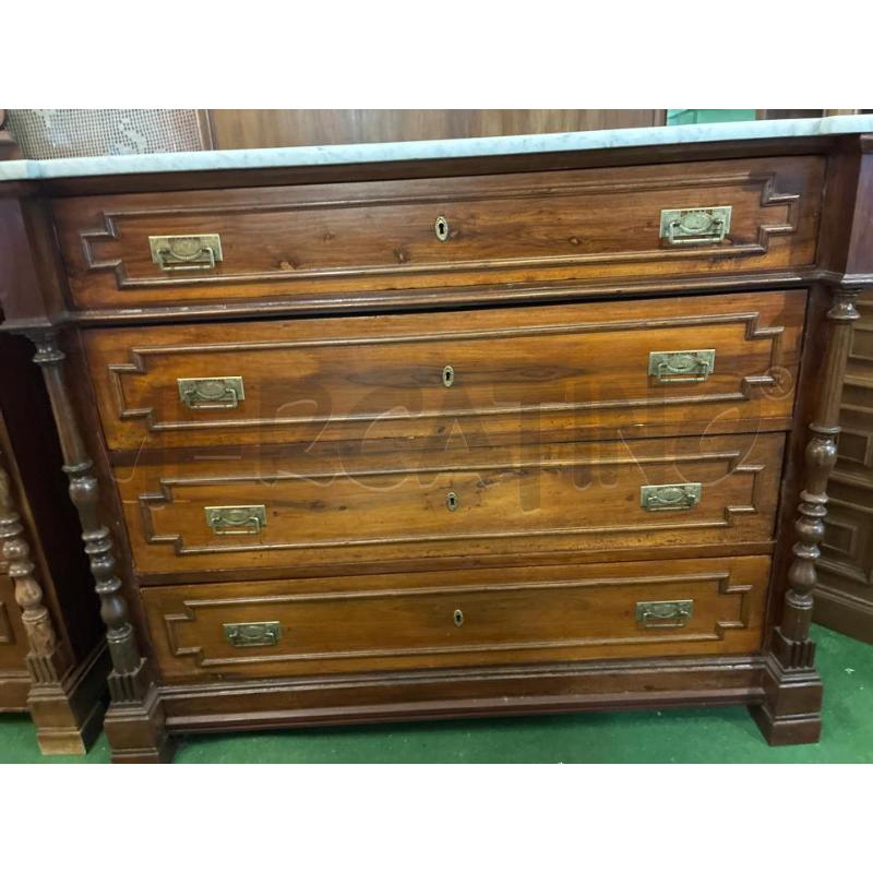 COMO' EPOCA IN LEGNO NOCE MASSELLO + PIANO MARMO.  | Mercatino dell'Usato Teramo 4