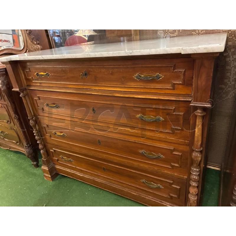 COMO' EPOCA IN LEGNO NOCE MASSELLO + PIANO MARMO.  | Mercatino dell'Usato Teramo 1