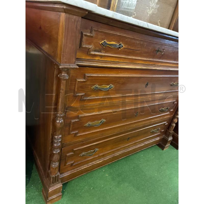 COMO' EPOCA IN LEGNO NOCE MASSELLO + PIANO MARMO.  | Mercatino dell'Usato Teramo 3