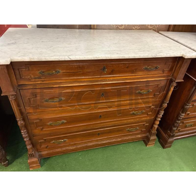 COMO' EPOCA IN LEGNO NOCE MASSELLO + PIANO MARMO.  | Mercatino dell'Usato Teramo 4