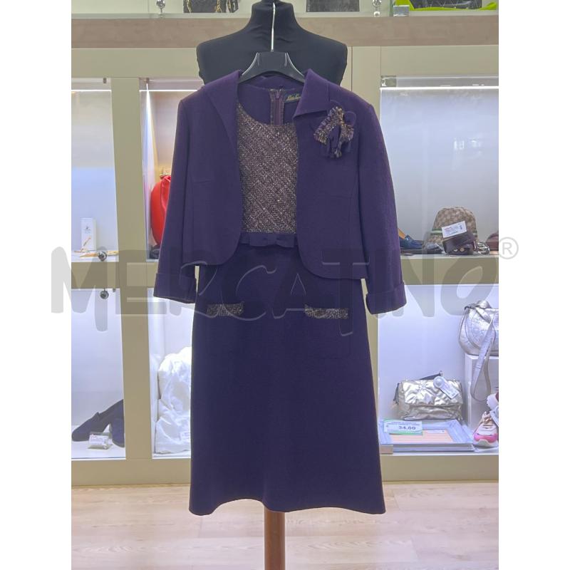 COMPLETO DONNA LUISA SPAGNOLI VIOLA VESTITO E COPRISPALLA  | Mercatino dell'Usato Teramo 1