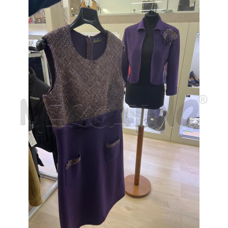 COMPLETO DONNA LUISA SPAGNOLI VIOLA VESTITO E COPRISPALLA  | Mercatino dell'Usato Teramo 4