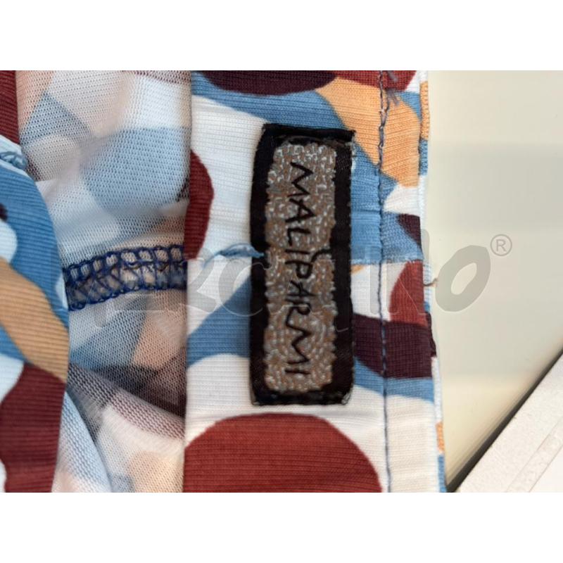COMPLETO DONNA MALIPARMI FANTASIA CELESTE MARRONE CANOTTA E PANTALONE  | Mercatino dell'Usato Teramo 3