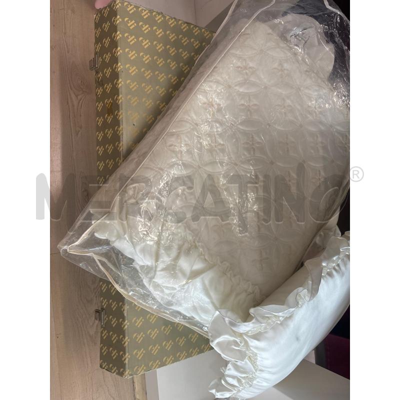 COMPLETO MATRIMONIALE ELI BIANCO RASO CON DUE CUSCINI  | Mercatino dell'Usato Teramo 1