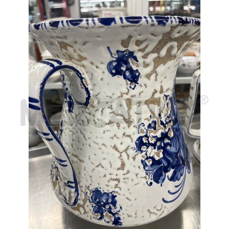 CONCA CERAMICA CASTELLI FIORE BIANCO BLU EFFETTO ANTICHIZZATO | Mercatino dell'Usato Teramo 3