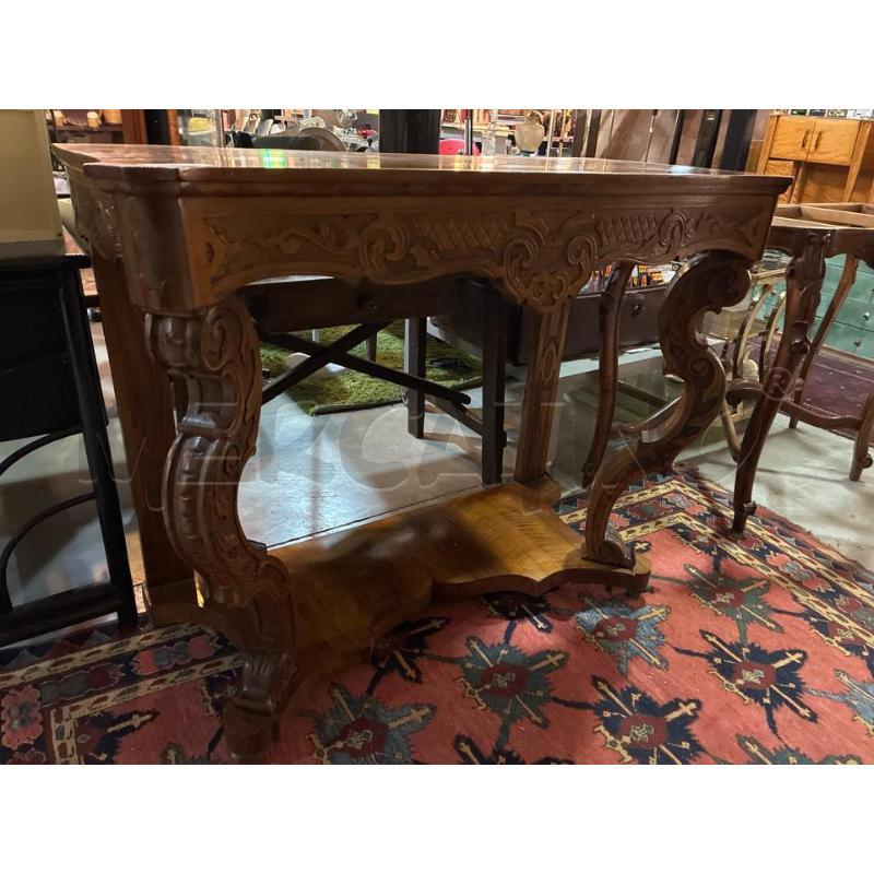 CONSOLLE D'EPOCA IN LEGNO NOCE MOSSO  | Mercatino dell'Usato Teramo 3