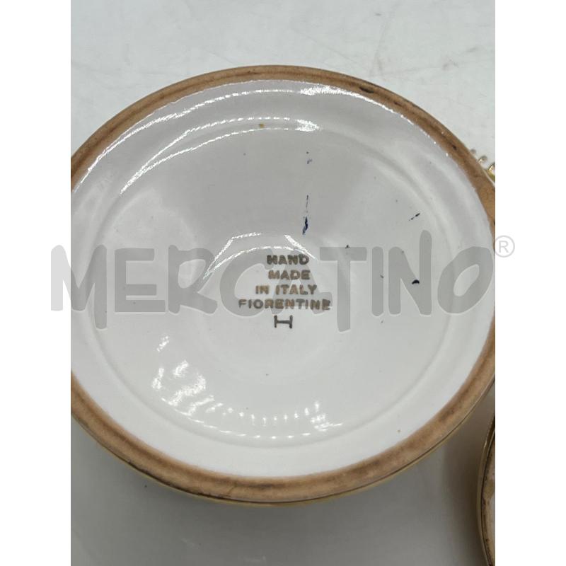 CONTENITORE CERAMICA FIORENTINA DORATO BORDO LAVORATO | Mercatino dell'Usato Teramo 5