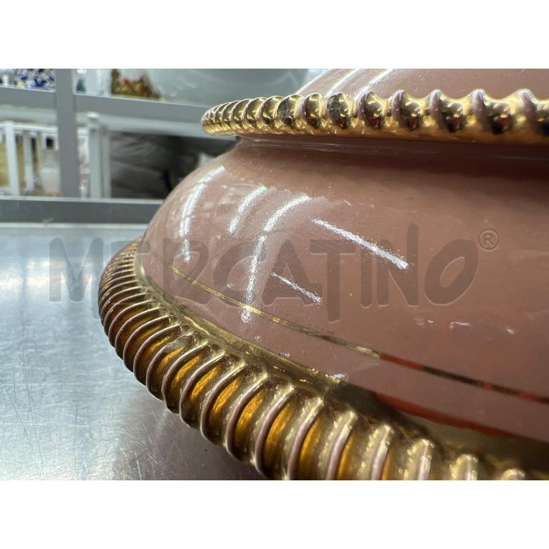 CONTENITORE CERAMICA SESTO FIORENTINO TONI ROSA FINITURE DORATE | Mercatino dell'Usato Teramo 3