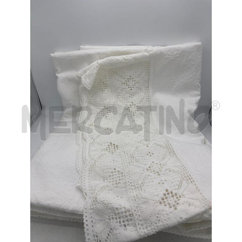 COPRI LETTO MATRIMONIALE PIQUET BIANCO PIZZO UNCINETTO  | Mercatino dell'Usato Teramo 1