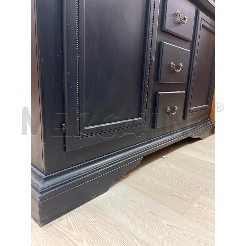 CREDENZA DOPPIOCORPO LEGNO NERA SOPRA VETRI SOTTO CASSETTI E SPORTELLI | Mercatino dell'Usato Teramo 5