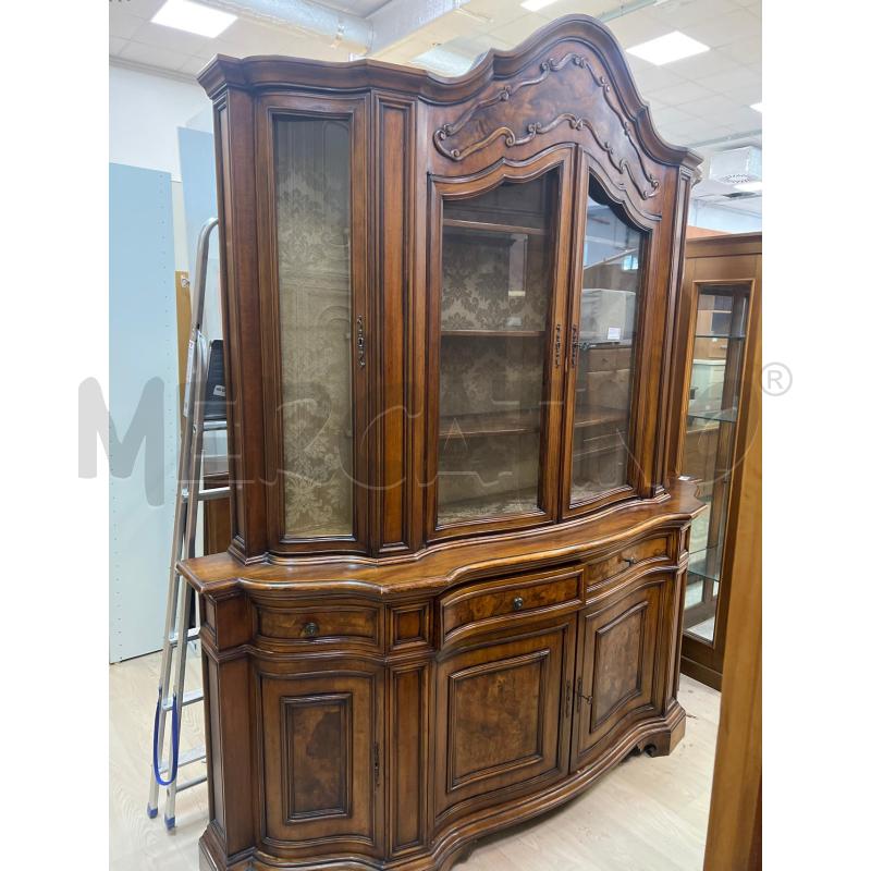 CREDENZA LEGNO DOPPIOCORPO CRISTALLIERA SOPRA | Mercatino dell'Usato Teramo 1