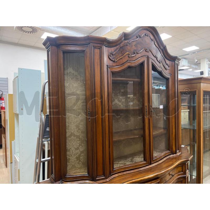 CREDENZA LEGNO DOPPIOCORPO CRISTALLIERA SOPRA | Mercatino dell'Usato Teramo 2