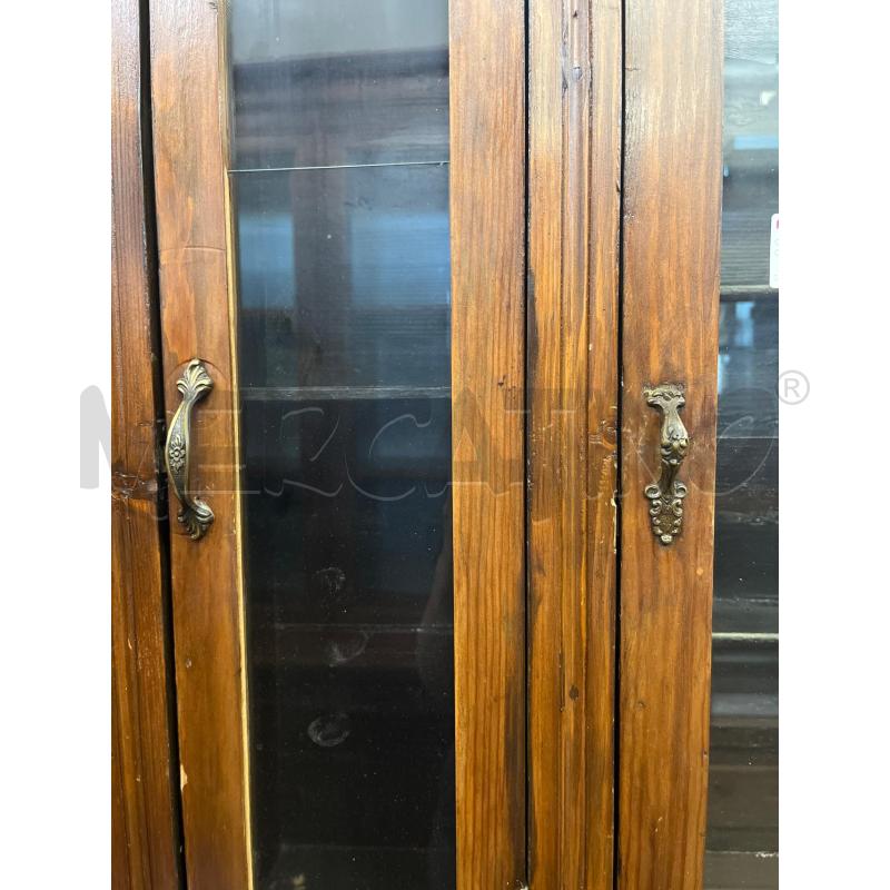 CREDENZA LEGNO DOPPIOCORPO VETRINETA SOPRA C NOCE | Mercatino dell'Usato Teramo 3