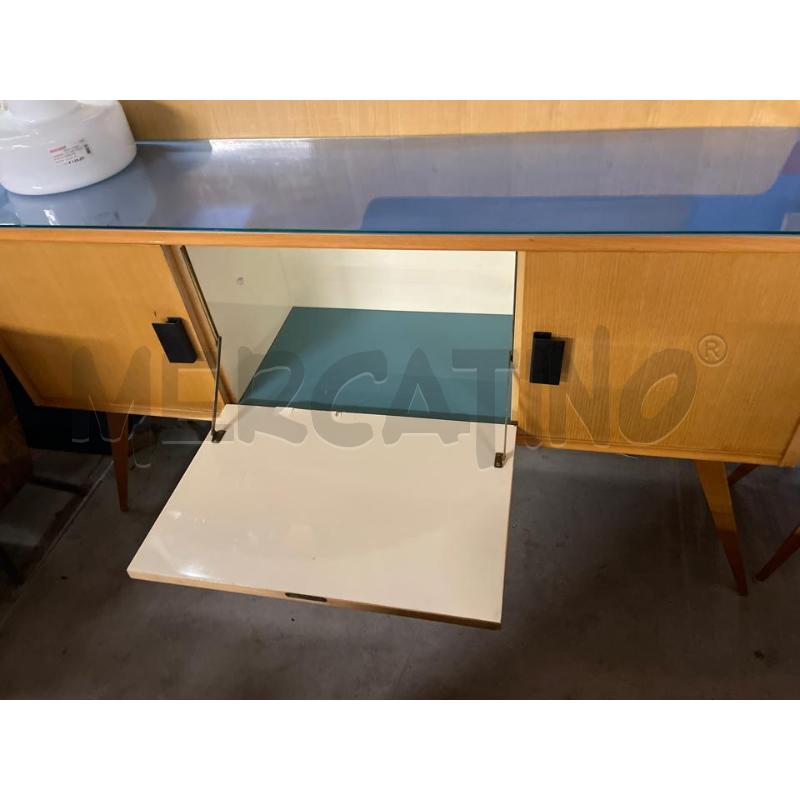 CREDENZA SIDEBOARD ANNI 50 MODERNARIATO 3SPORT.RIGHE E TOP AZZURRO | Mercatino dell'Usato Teramo 4