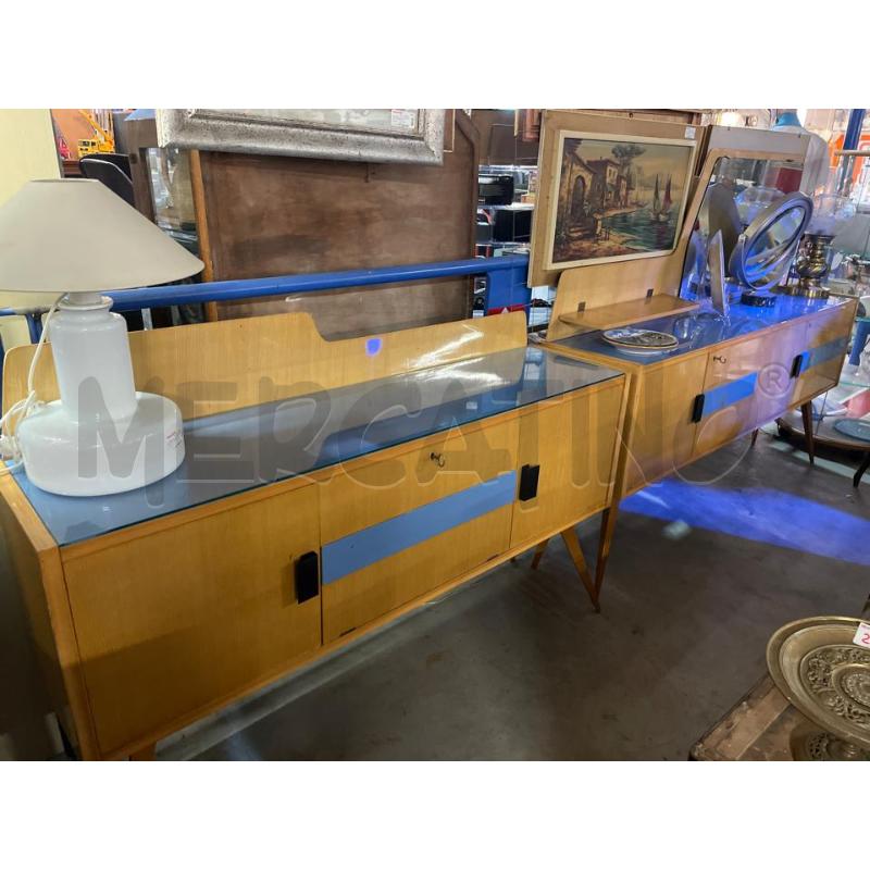 CREDENZA SIDEBOARD ANNI 50 MODERNARIATO 3SPORT.RIGHE E TOP AZZURRO | Mercatino dell'Usato Teramo 5