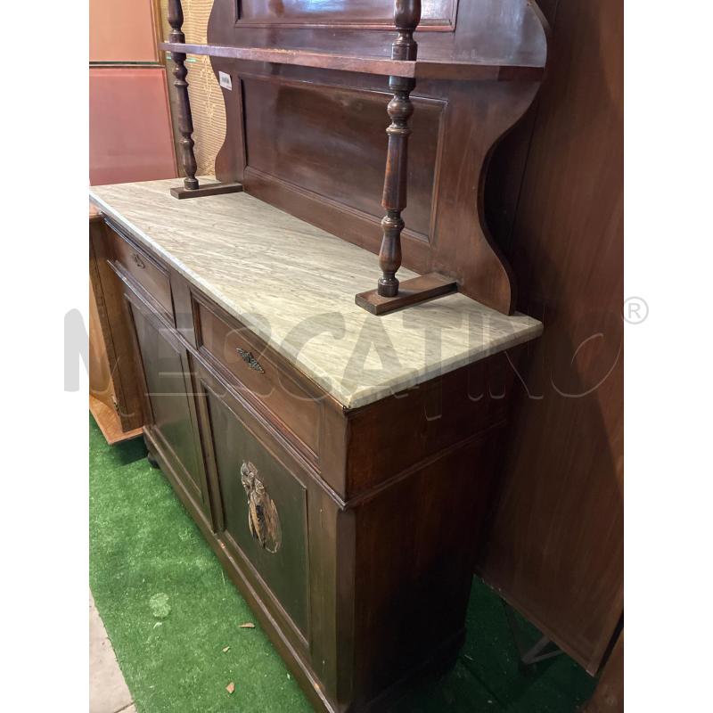 CREDENZA VECCHIA CON ALZATA IN LEGNO 2 CASS+2SPORT.PIANO MARMO. DA SIS | Mercatino dell'Usato Teramo 4
