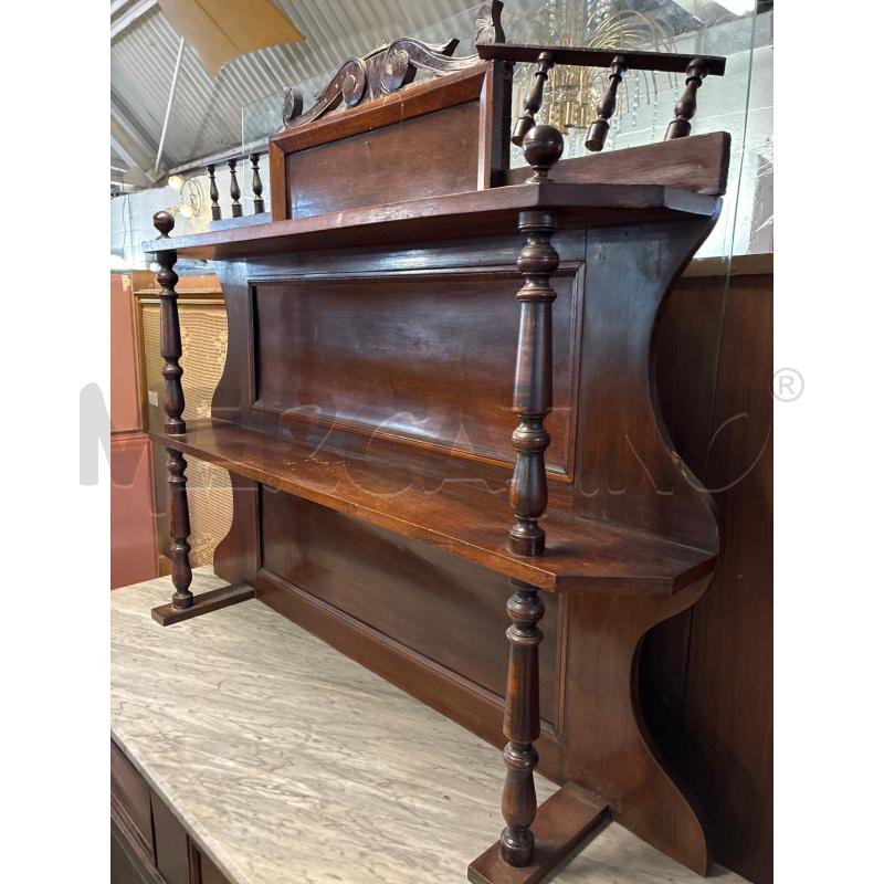CREDENZA VECCHIA CON ALZATA IN LEGNO 2 CASS+2SPORT.PIANO MARMO. DA SIS | Mercatino dell'Usato Teramo 5