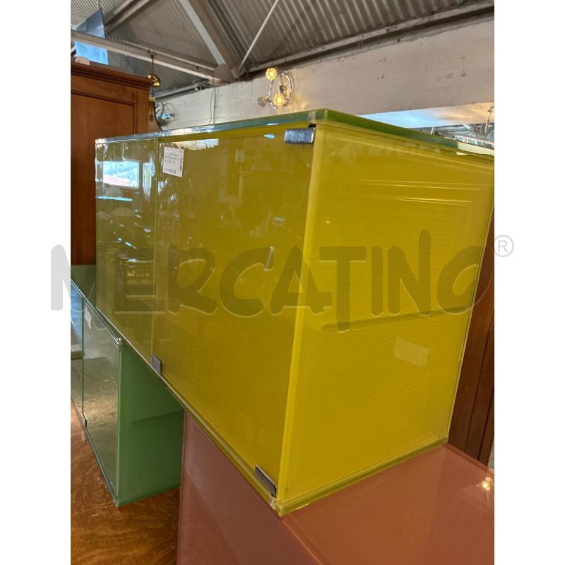 CUBO VETRO BACHECA COLORATA GIALLA 74X37  | Mercatino dell'Usato Teramo 3