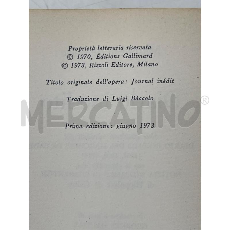 DIARIO INEDITO SADE RIZZOLI1973 PRIMA EDIZIONE | Mercatino dell'Usato Teramo 3