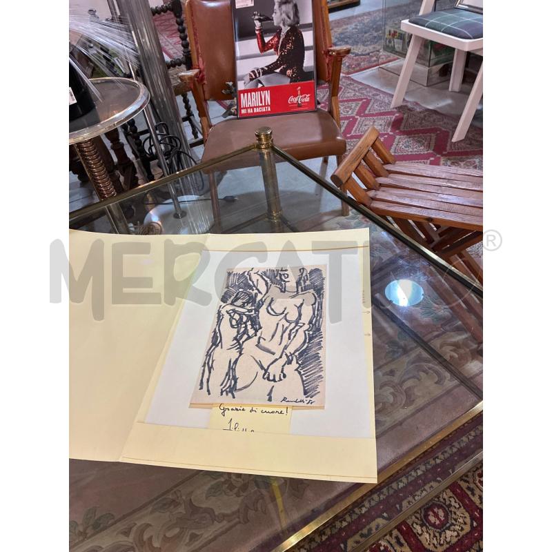 DISEGNO AMILCARE RAMBELLI 56 NUDI TECNICA MISTA SU CARTA  | Mercatino dell'Usato Teramo 1