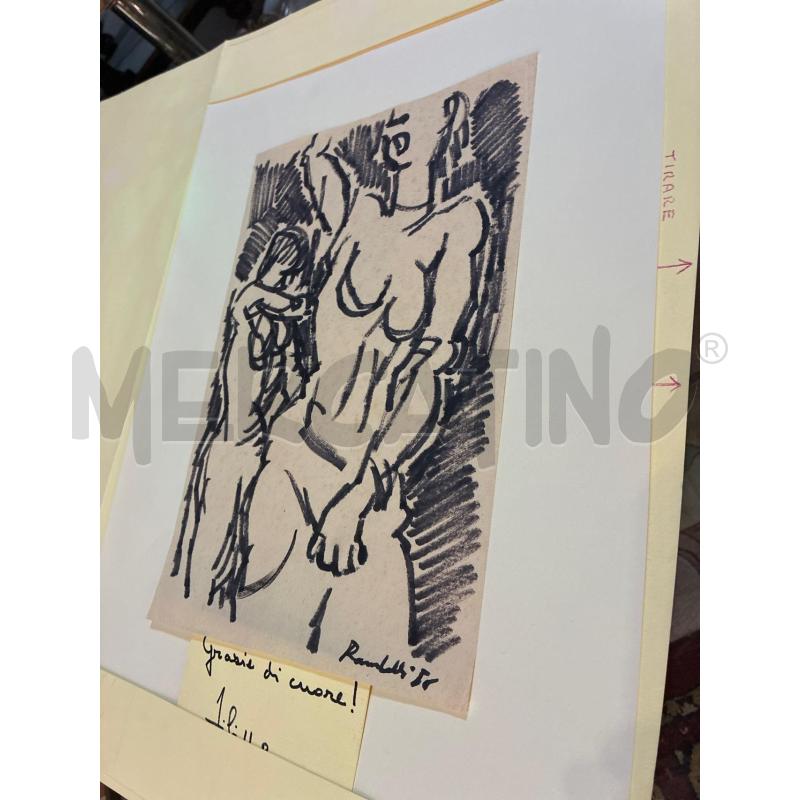 DISEGNO AMILCARE RAMBELLI 56 NUDI TECNICA MISTA SU CARTA  | Mercatino dell'Usato Teramo 3