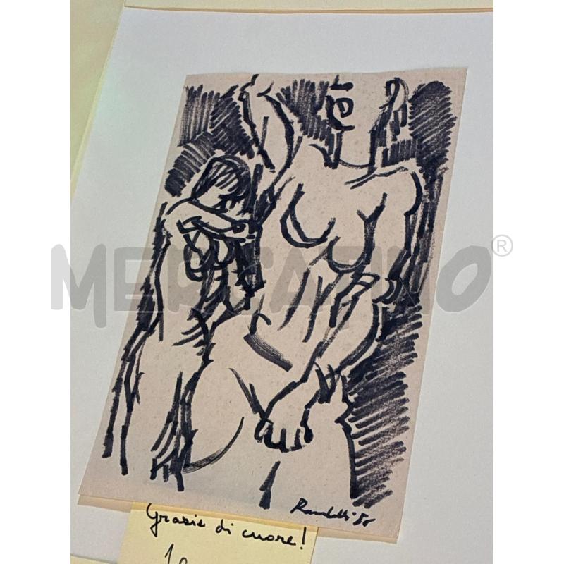 DISEGNO AMILCARE RAMBELLI 56 NUDI TECNICA MISTA SU CARTA  | Mercatino dell'Usato Teramo 5