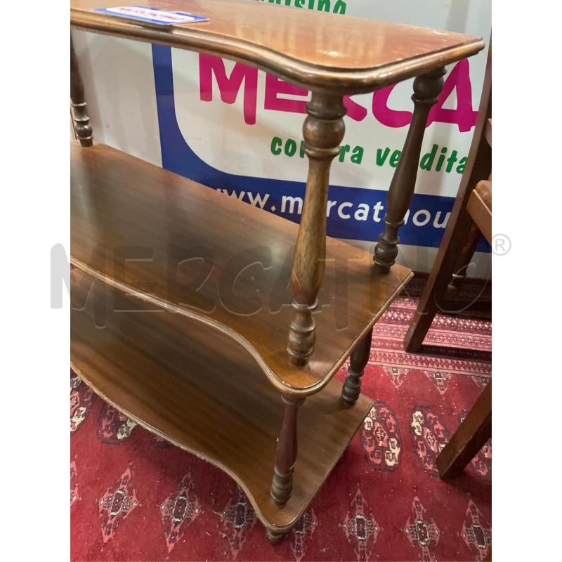 ETAGERE VECCHIO IN LEGNO 3 PIANI PIEDI TORNITI | Mercatino dell'Usato Teramo 4