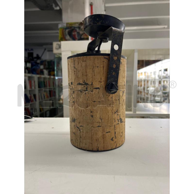 FARO VINTAGE IN FERRO RIVESTITO SUGHERO CILINDRICO DESIGN | Mercatino dell'Usato Teramo 1