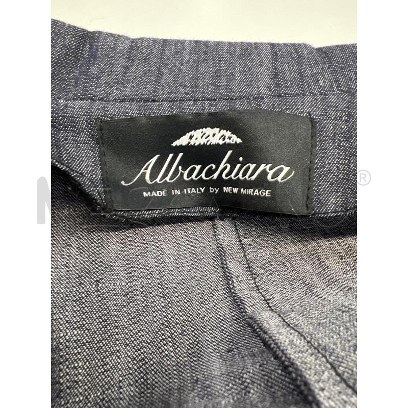 GIACCA DONNA ALBACHIARA BLU JEANS BORDI TASCHE BIANCHE | Mercatino dell'Usato Teramo 3