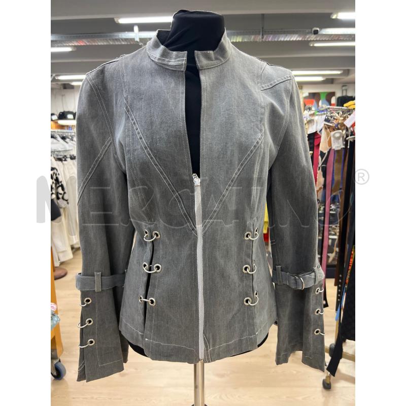 GIACCA DONNA ANIMA GRIGIO JEANSTO CHIUSURA INSERTI ARGENTATI | Mercatino dell'Usato Teramo 1