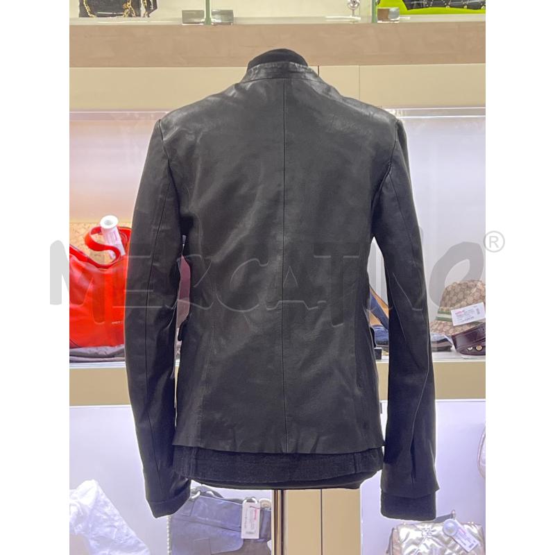 GIACCA DONNA GOLD CASE NERO VERA PELLE INTERNO GRIGIO LANA 1 BOTTONE | Mercatino dell'Usato Teramo 2