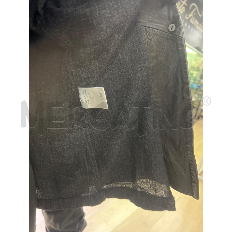 GIACCA DONNA GOLD CASE NERO VERA PELLE INTERNO GRIGIO LANA 1 BOTTONE | Mercatino dell'Usato Teramo 3