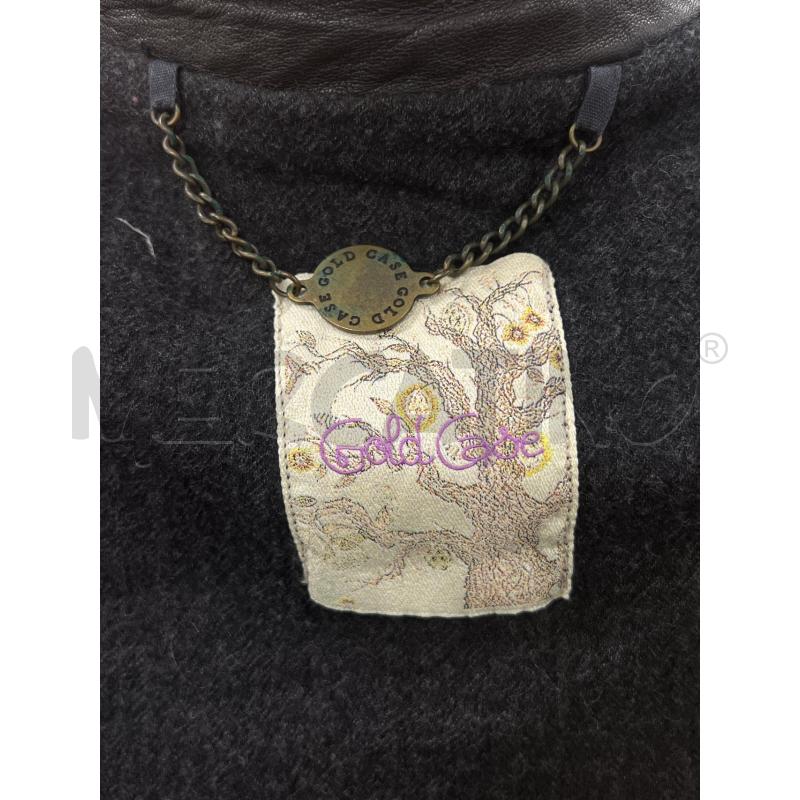GIACCA DONNA GOLD CASE NERO VERA PELLE INTERNO GRIGIO LANA 1 BOTTONE | Mercatino dell'Usato Teramo 5