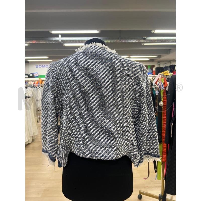 GIACCA DONNA KOCCA DI JEANS MANICA FILO BIANCO BLU | Mercatino dell'Usato Teramo 2