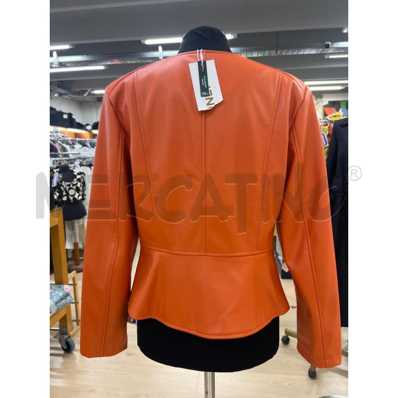GIACCA DONNA ONLY ARANCIONE SIMIL PELLE ZIP CENTRALE  | Mercatino dell'Usato Teramo 2