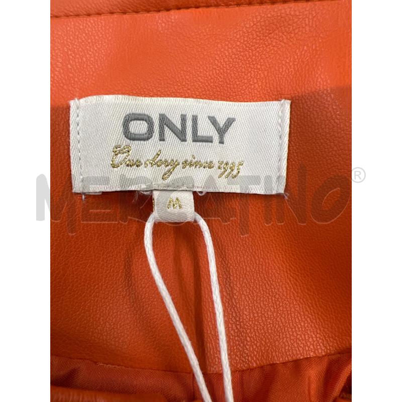 GIACCA DONNA ONLY ARANCIONE SIMIL PELLE ZIP CENTRALE  | Mercatino dell'Usato Teramo 3