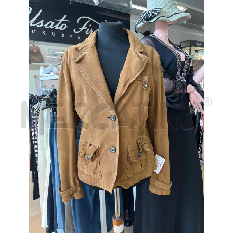 GIACCA DONNA SANTA CROCE MADE IN ITALY MARRONE SCAMOSCIATO IN PELLE AGN | Mercatino dell'Usato Teramo 1
