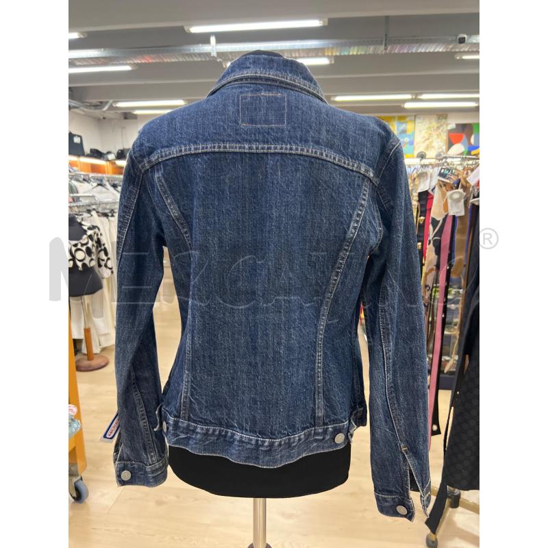 GIACCA DONNA SISLEY BLU JEANS SCRITTA TASCHINO | Mercatino dell'Usato Teramo 2