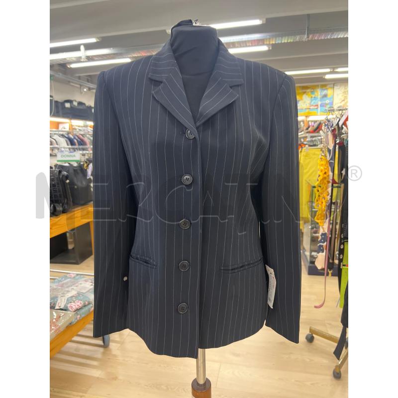 GIACCA DONNA SPORTMAX BLU NOTTE RIGHE VERTICALI BIANCHE TRATTEGGIATE | Mercatino dell'Usato Teramo 1