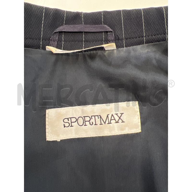 GIACCA DONNA SPORTMAX BLU NOTTE RIGHE VERTICALI BIANCHE TRATTEGGIATE | Mercatino dell'Usato Teramo 4
