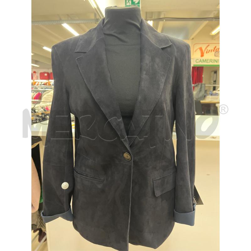 GIACCA DONNA THE JACKIE LEATHER BLU SCAMOSCIATO  | Mercatino dell'Usato Teramo 1